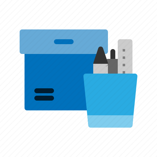Box, object, office, pen, stationary, tool, work icon - Download on Iconfinder