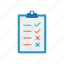 checklist, clipboard, file, list 