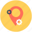 cogs, gps, location pin, location setting, map setting 