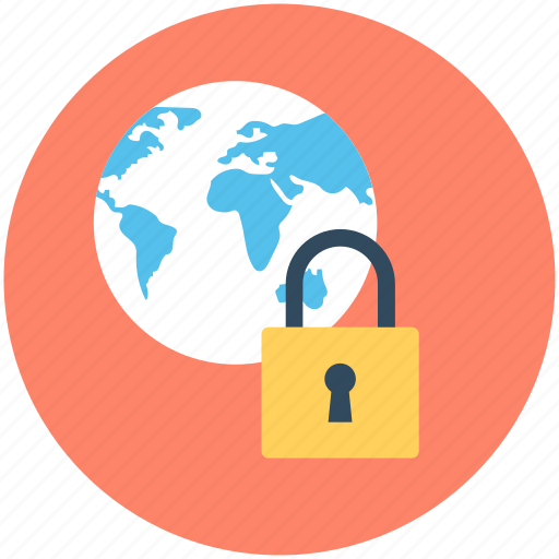 Global protection, lock, padlock, security, worldwide icon - Download on Iconfinder