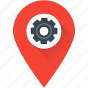 cogs, gps, location pin, location setting, map setting