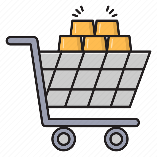 Cart, ingot, investment, shopping, trolley icon - Download on Iconfinder