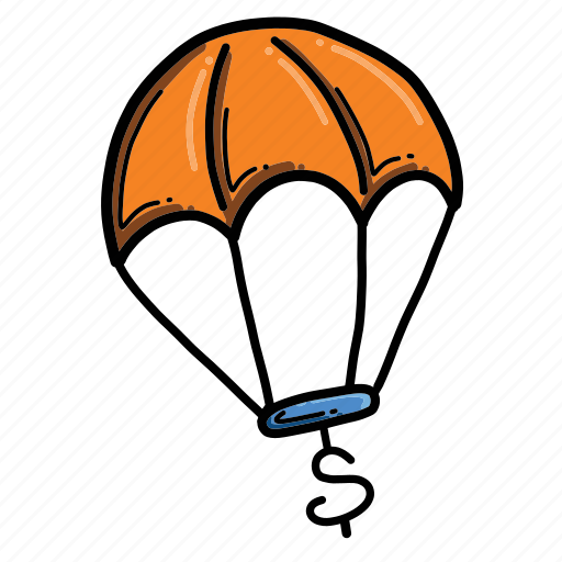 Crisis, dollar, fall, parachute, safety icon - Download on Iconfinder