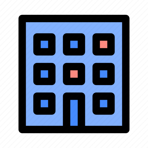 Apartments, block, builing, hotel, house, office, work icon - Download on Iconfinder