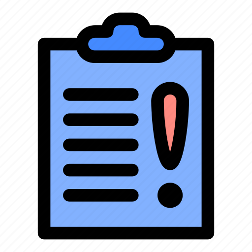 Clipboard, document, important, information, issue, notice, warning icon - Download on Iconfinder