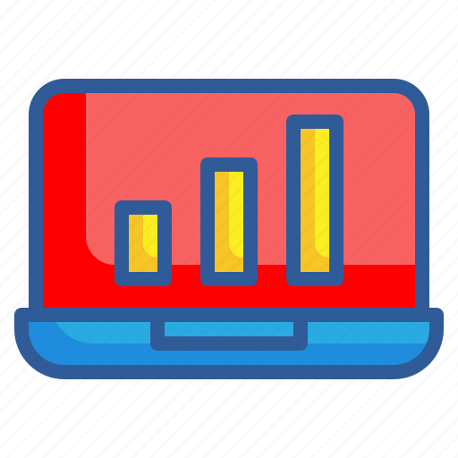 Laptop, graph, growth, chart, analytics, statistics, business icon - Download on Iconfinder