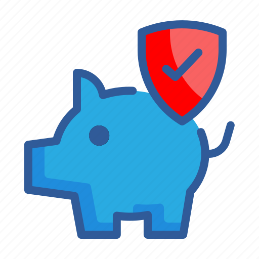 Piggy bank, saving, protection, money, business, shield icon - Download on Iconfinder