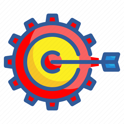 Target, gear wheel, arrow, business, marketing, success icon - Download on Iconfinder