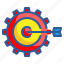 target, gear wheel, arrow, business, marketing, success 