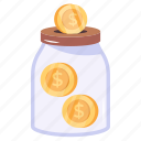coins jar, coins collection, money collection, savings, money jar