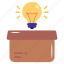idea box, new idea, bright idea, innovation, creativity 