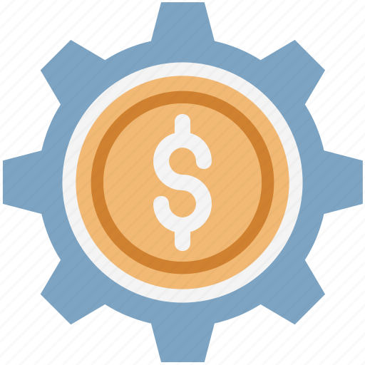 Cog, commerce, dollar, dollar with cog, economy, gear, investment icon - Download on Iconfinder