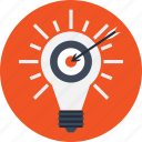 arrow, bulb, business, idea, marketing, solution, target