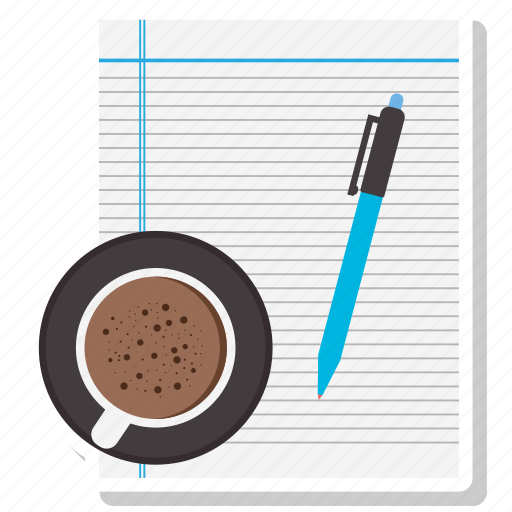 Coffee cup, document, office paper, paper, pen icon - Download on Iconfinder