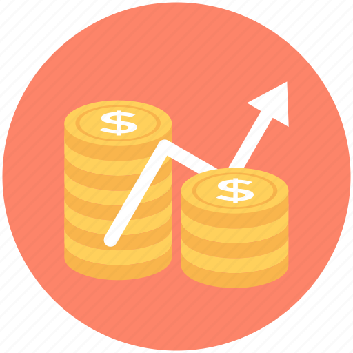 Dollar, dollar value, income, profit, up arrow icon - Download on Iconfinder