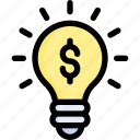 bulb, business and finance, commerce and shopping, dollar, idea, light bulb, money