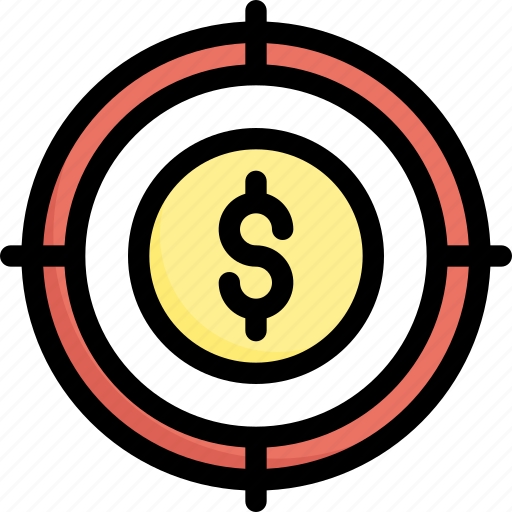 Aim, business and finance, coin, dollar, marketing, money, target icon - Download on Iconfinder