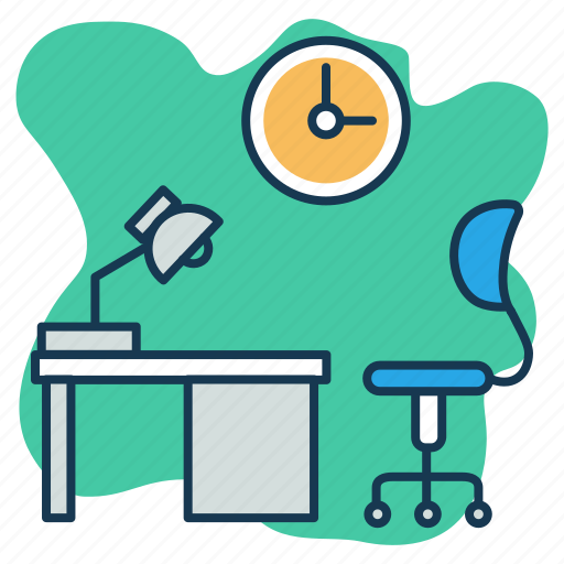 Office, study table, working area, working hours, workplace icon - Download on Iconfinder