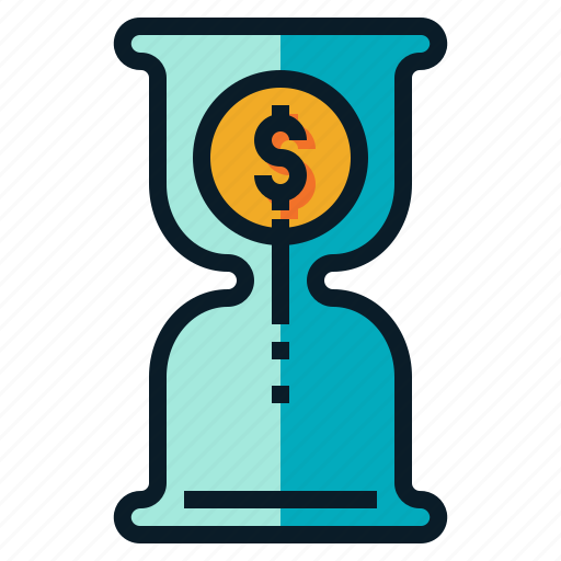 Business, cash, coin, dollar, hourglass, money, time icon - Download on Iconfinder