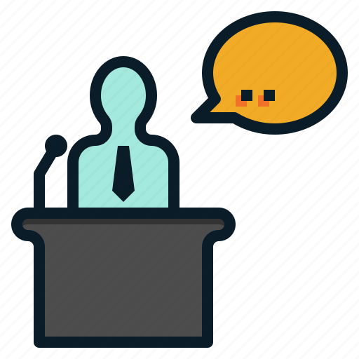 Conference, leader, people, podium, presentation, speaker icon - Download on Iconfinder