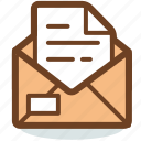 email, envelope, letter, mail, message, opened, inbox