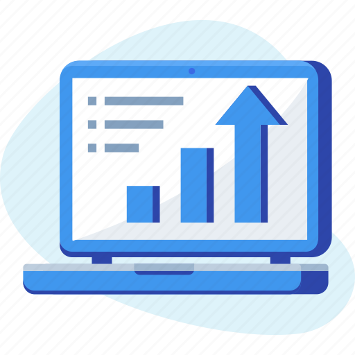 Analysis, chart, grow, laptop, profit icon - Download on Iconfinder