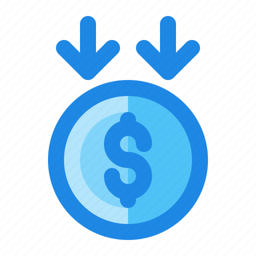 Currency, decrease, dollar, down, money, value icon - Download on Iconfinder