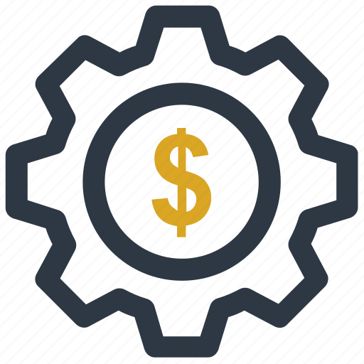 Cog, commerce, dollar, dollar with cog, economy, gear, investment icon icon - Download on Iconfinder