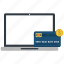 atm card, dollar, laptop, online bank, send money 