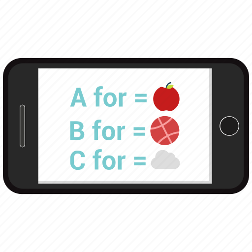 Abc, mobile, online study, phone icon - Download on Iconfinder