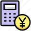 budget, business, calculator, coin, financial, money, yen 