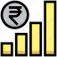 analytics, bars, business, financial, graph, money, rupee 