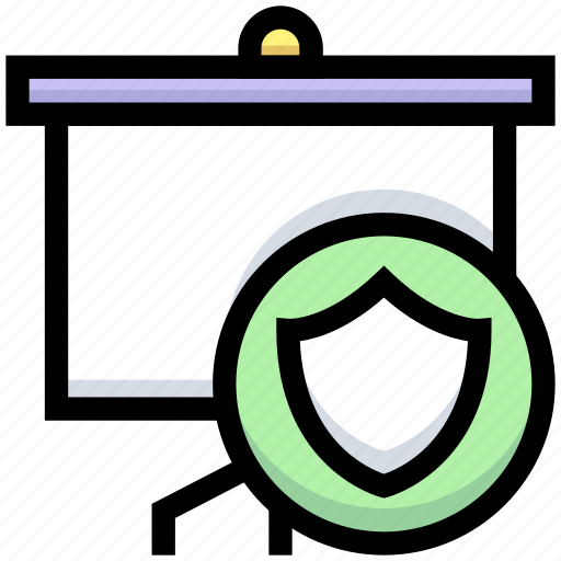 Board, business, financial, presentation, protection, shield, whiteboard icon - Download on Iconfinder
