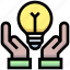 bulb, business, creativity, financial, hand, idea, light 