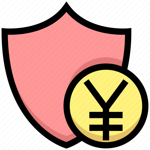 Business, financial, insurance, protection, security, shield, yen icon - Download on Iconfinder
