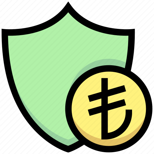Business, financial, insurance, lira, protection, security, shield icon - Download on Iconfinder