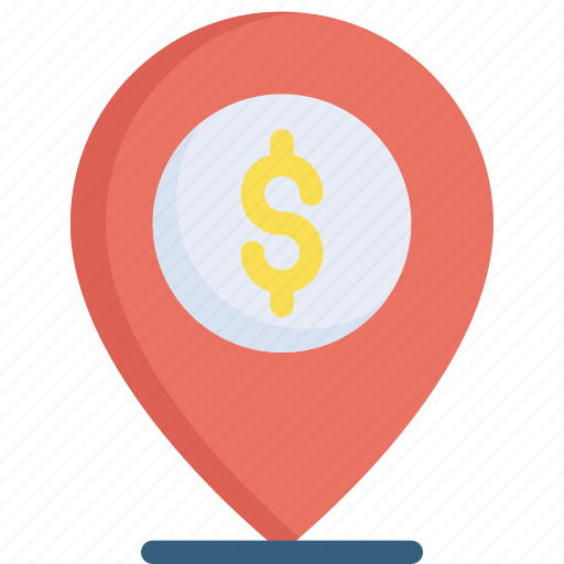 Bank, business, dollar, location, map pointer, pin, placeholder icon - Download on Iconfinder