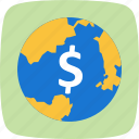 globe, world, dollar