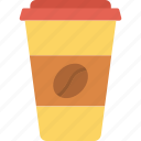 coffee, glass, paper icon