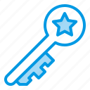 key, lock, open, star, unlock
