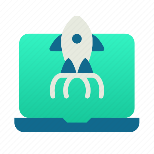 Laptop, launch, startup, rocket icon - Download on Iconfinder