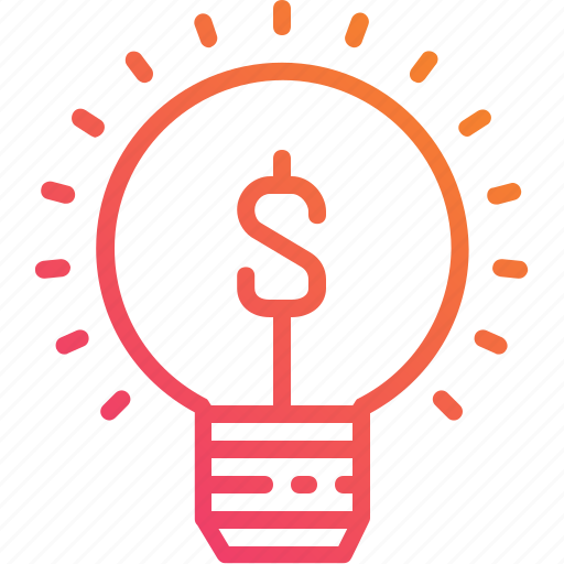 Dollar, gradient, ideas, money, business, financial, lightbulb icon - Download on Iconfinder