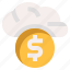 cloud, coin, money, currency, finance 