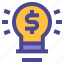 finance, idea, money, light, bulb, strategy 