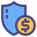 shield, money, finance, secure, protection