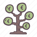 investment, tree, euro