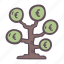 investment, tree, euro 
