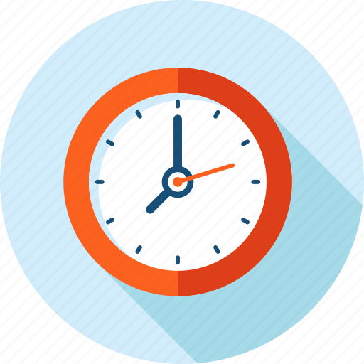 Clock, deadline, long shadow, time icon - Download on Iconfinder