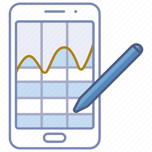 Analysis, app, data, graph, line, phone, tracker icon - Download on Iconfinder