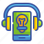 bulb, business, gadget, headphone, idea, phone, technology 